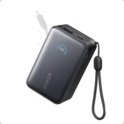 Anker Powerbank Nano 10K mAh, 45W max power, Built-In Retractable USB-C Cable, Black