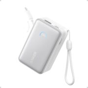 Anker Powerbank Nano 10K mAh, 45W max power, Built-In Retractable USB-C Cable, White