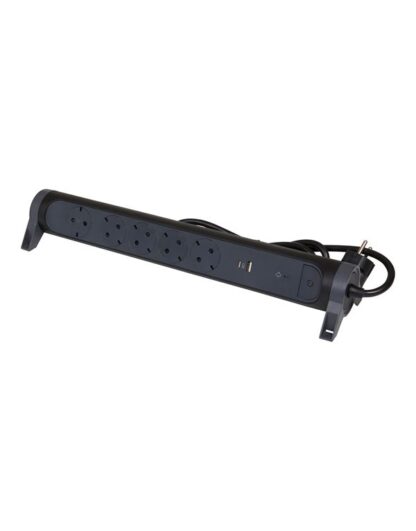 Legrand SurgeArrest 5 Outlets 1.5m Cable SPD Black/Grey Rotating