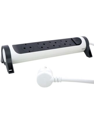 Legrand SurgeArrest 4 Outlets 1.5m Cable White/Grey Rotating