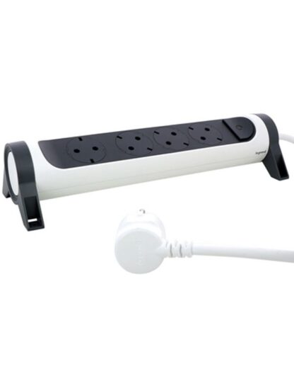 Legrand SurgeArrest 4 Outlets 1.5m Cable White/Grey Rotating