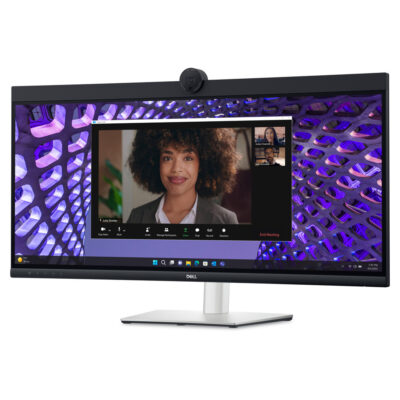 DELL Monitor P3424WEB 34&apos;&apos; VIDEO CONFERENCING CURVED, QHD IPS, HDMI, DisplayPort, USB-C, Webcam, Height Adjustable, Speakers, 3YearsW