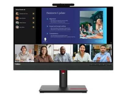 LENOVO Monitor ThinkVision T24v-30 23.8&apos;&apos; FHD IPS, Slim Bezel, HDMI, Display Port, VGA, Height adjustable, Webcam, Speakers, 3YearsW